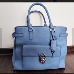 Michael Kors Powder Blue Leather Satchel-Used-Like New